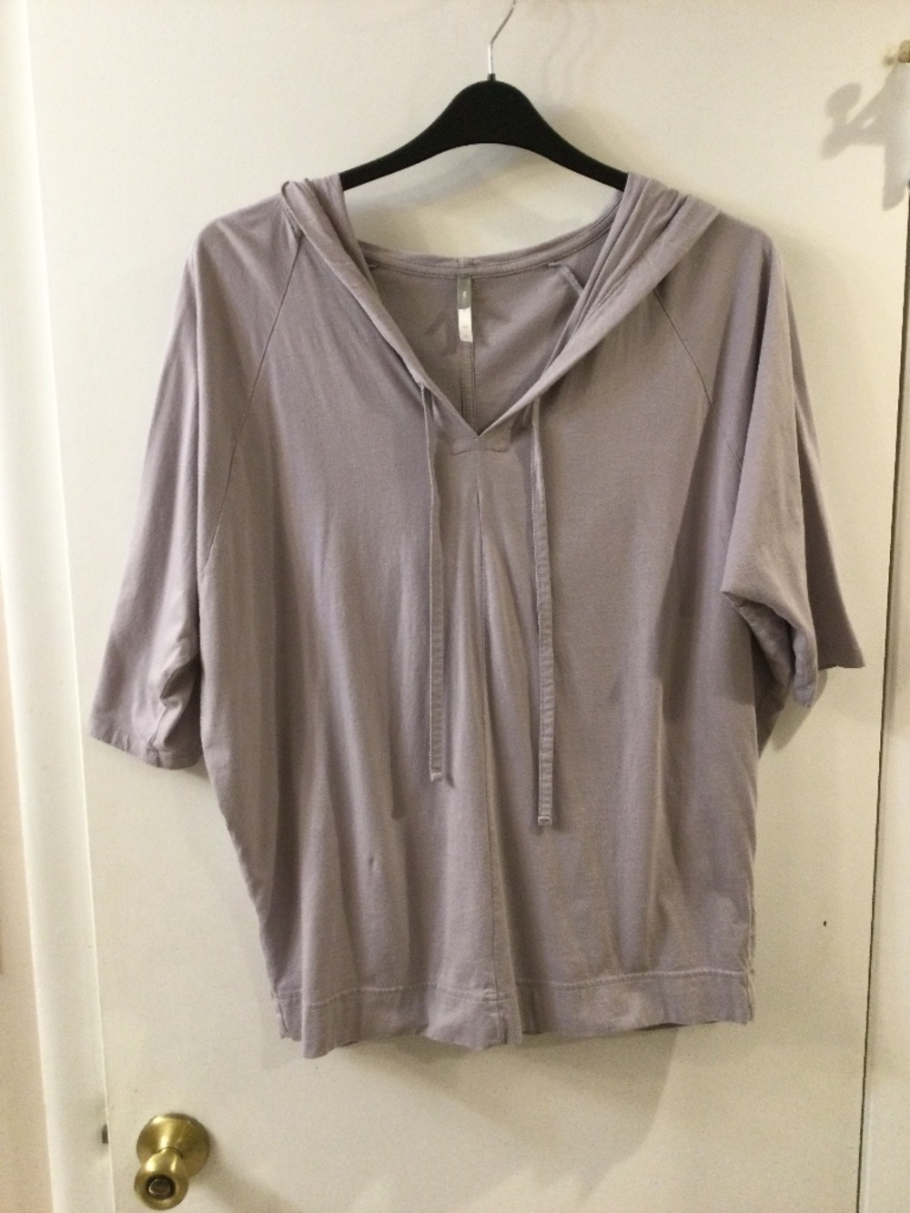 GAP Pure Lightweight Cotton 3/4 Raglan Hoodie Pullover  Sz M Oversized Gray